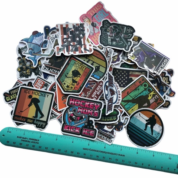 2/$10 HOCKEY 50 Stickers Ice Skate Stick Puck Goal NHL Hockey Lover Fan NEW - Picture 4 of 7